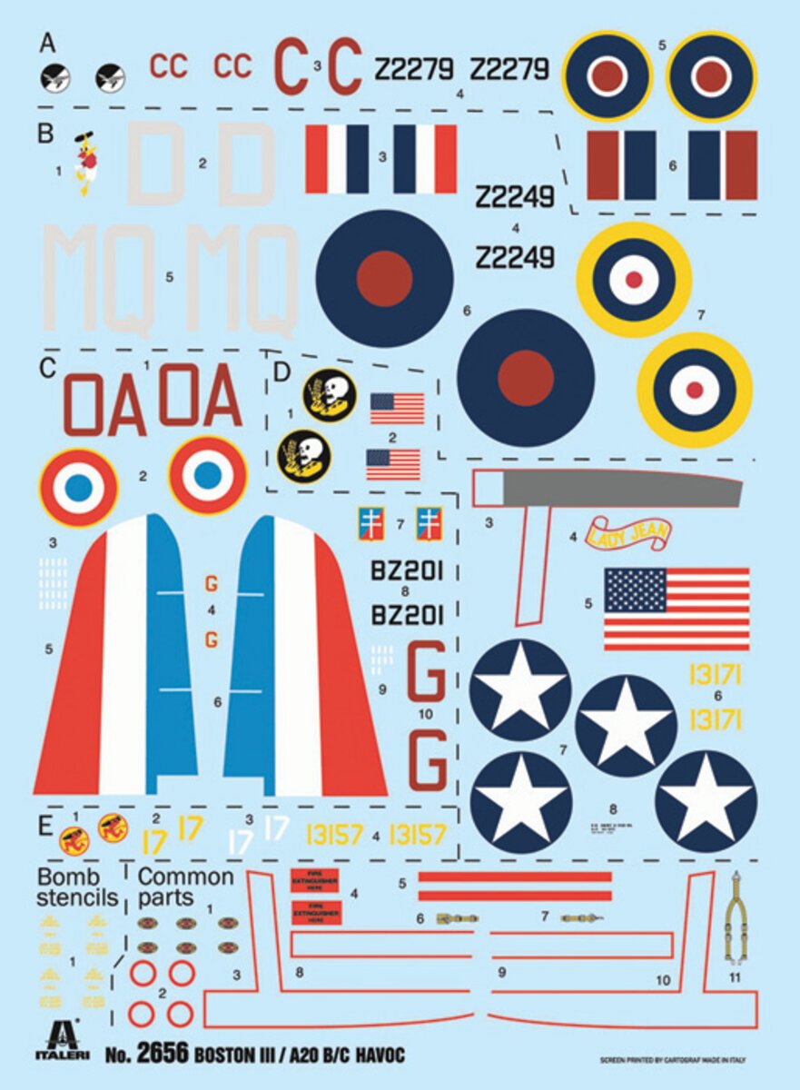 Italeri 2656 A-20B/B Havoc Boston III 1:48