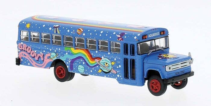 Brekina Automodelle 61334 HO Blue, Planets Hippie 1960s-1970s Dodge S 600 Bus