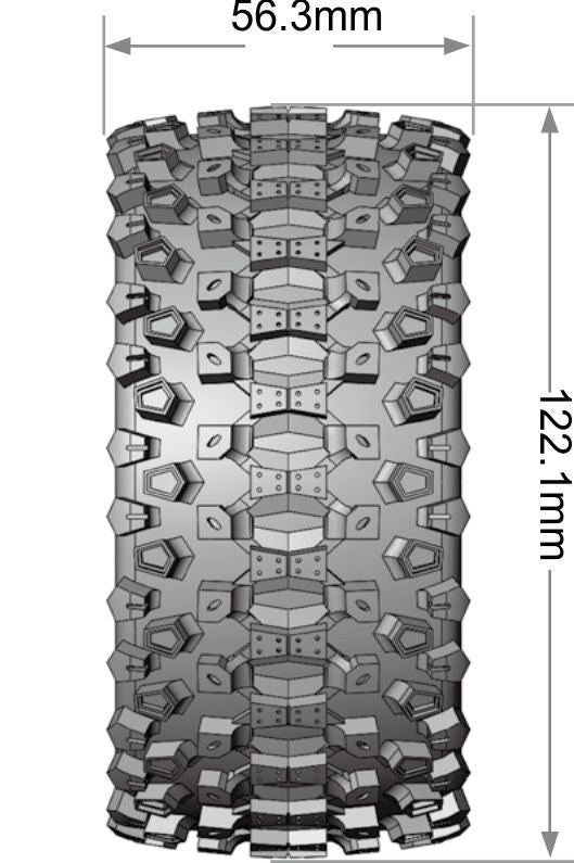 Louise R/C LT3313SX 1:10 ST-Uphill Soft Tires with Removable Hex ST Wheels