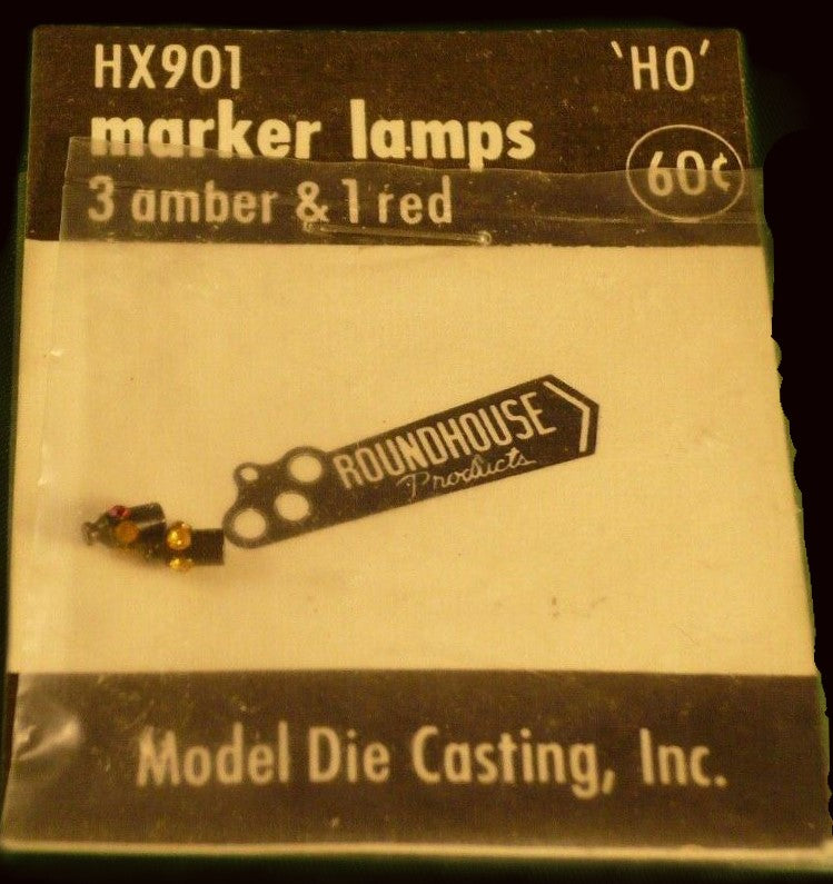 Roundhouse HX901 HO Marker Lamps 3 Amber and 1 Red