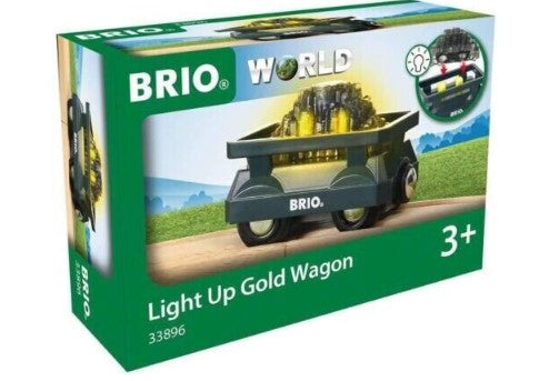 Brio World 33896 Plastic Light Up Gold Wagon