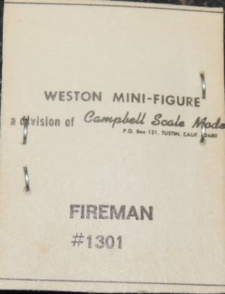 Campbell Scale Models 1301 O Scale Weston Mini-Figure Fireman