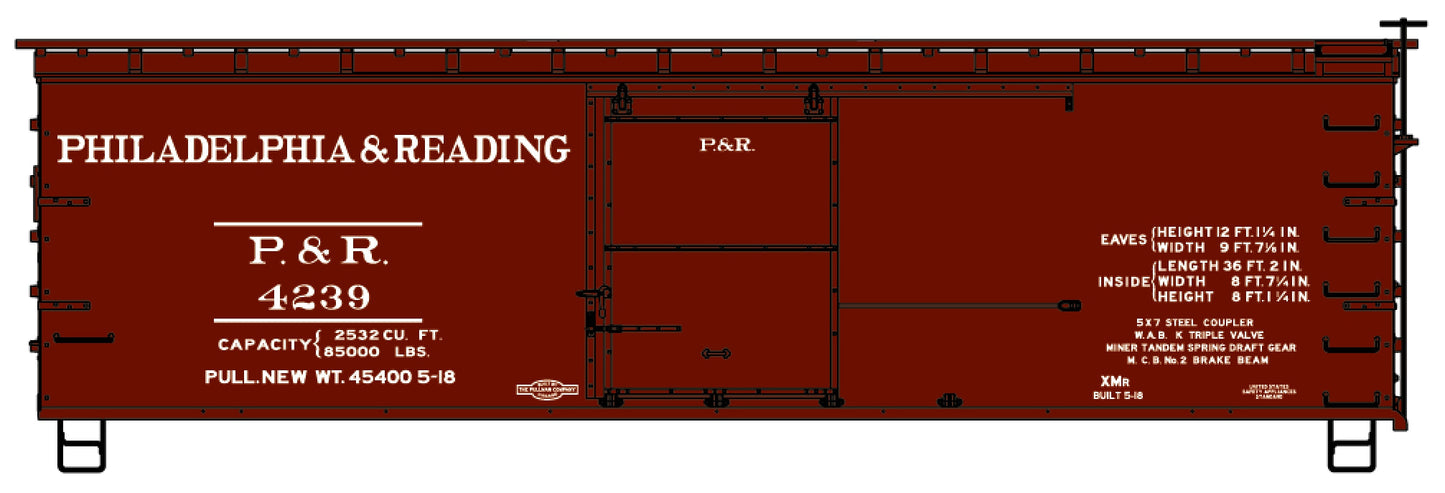 Accurail 1315 HO Philadelphia & Reading 36' Wood Boxcar w/Metal Ends #4239