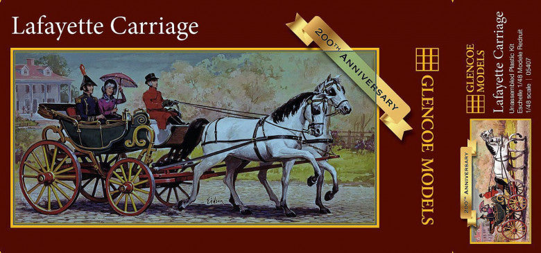 Glencoe 05407 1:48 Lafayette Carriage Plastic Model Kit