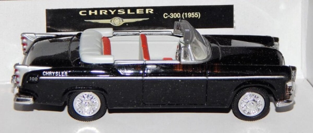 K-Line 48007 1:43 Kruisers Black 1955 Chrysler C-300 Convertible Car Die-Cast