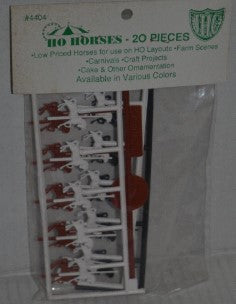 IHC 4404 HO Brown, Black, & White Horses (20 Pieces)