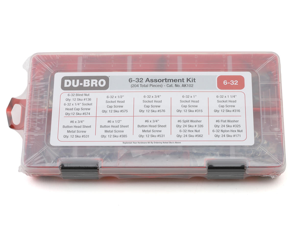 Dubro AK102 6-32 Hardware Assortment Kit (Set of 204)