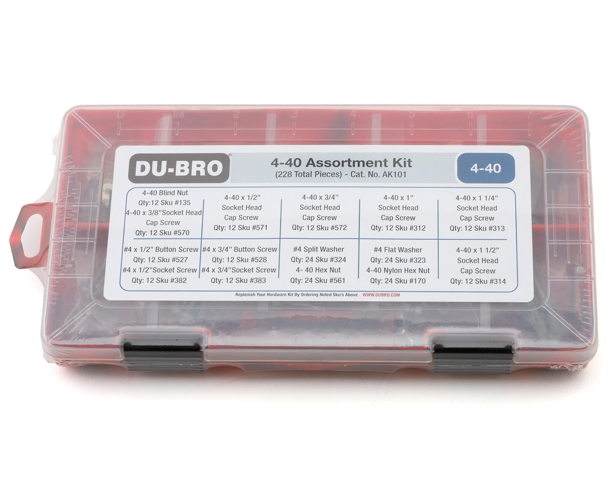 Dubro AK101 4-40 Hardware Assortment Kit (Set of 228)