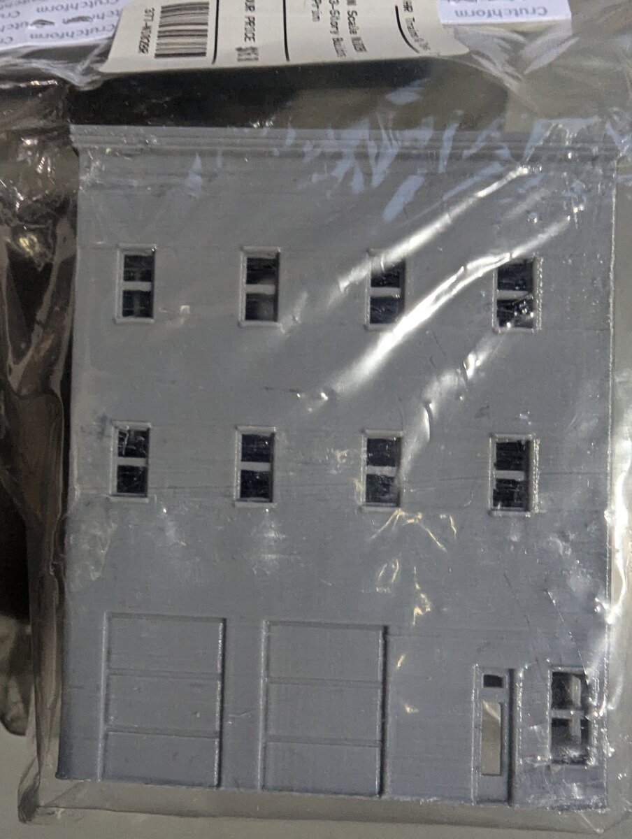 CrutchForm Ni02BR N Scale 3D Printed 3-Story Warehouse Building