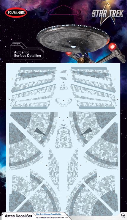 Polar Lights MKA58 1:1000 Star Trek USS Enterprise NCC1701 Aztec Decal Set