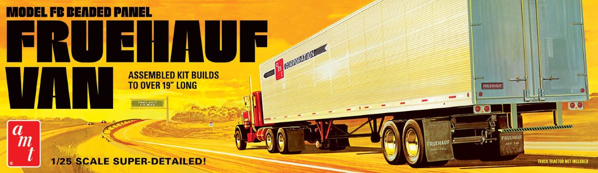 AMT 1478 1:25 Fruehauf 40 Beaded Van Trailer Plastic Model Kit