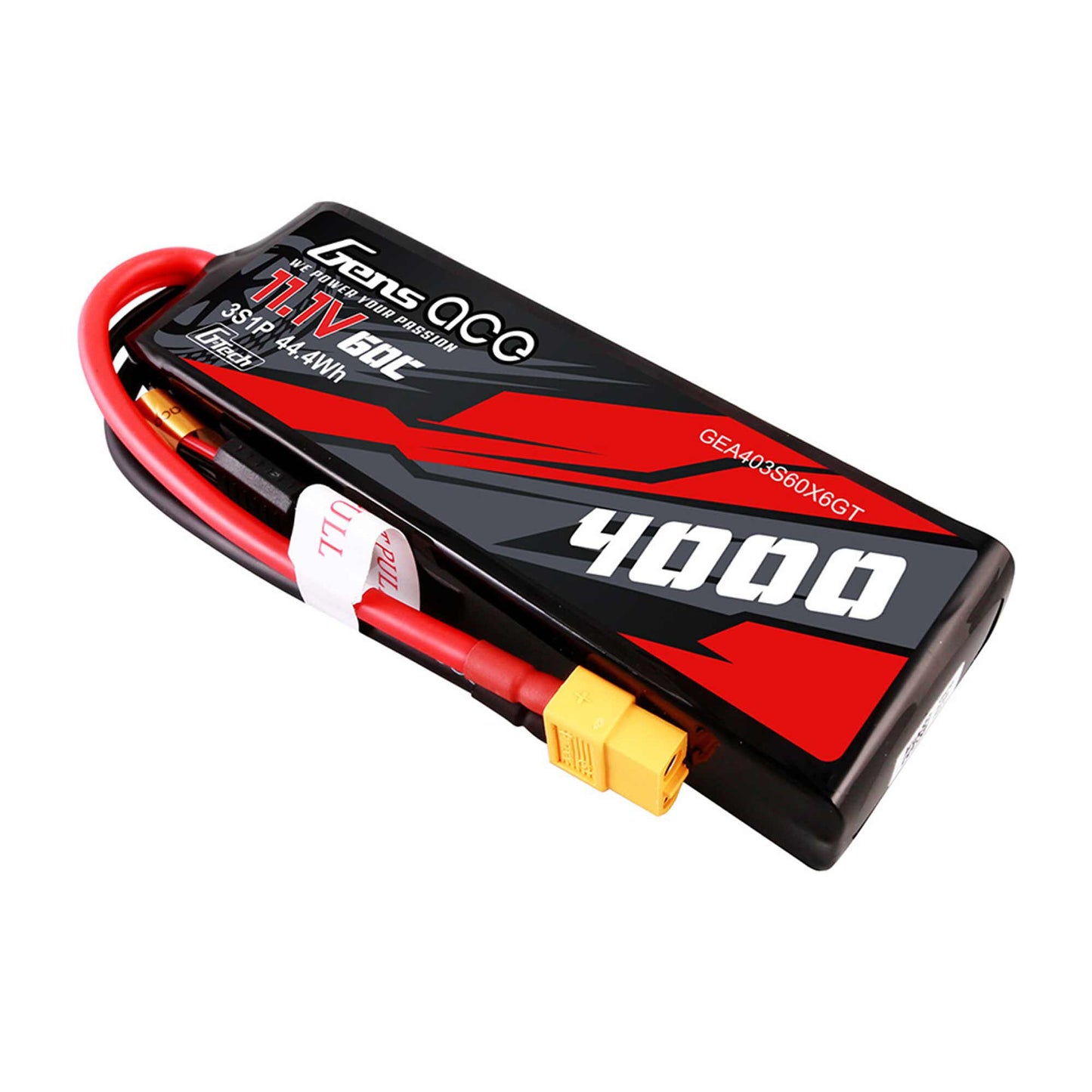 Gens Ace 403S60X6GT 11.1V 4000mAh 3S 60C G-Tech Smart LiPo Battery with XT60