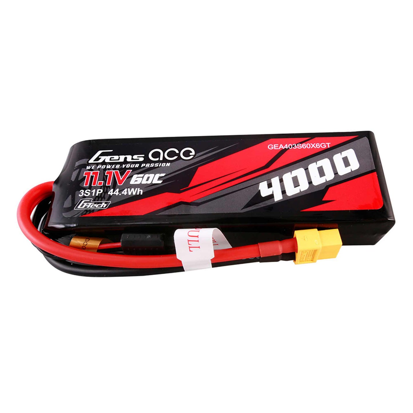 Gens Ace 403S60X6GT 11.1V 4000mAh 3S 60C G-Tech Smart LiPo Battery with XT60