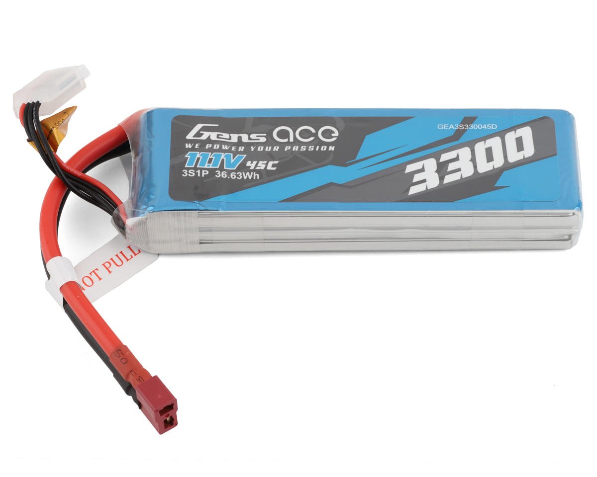 Gens Ace 3S330045D 11.1V/3300mAh 3S LiPo Battery 45C with Deans Connector