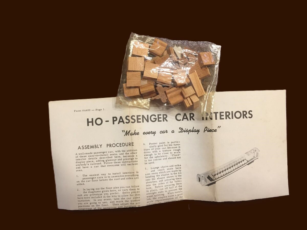 Tru-Scale A413-95 HO Standard Pullman - Car Interior