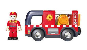 Hape International E3737 Plastic Fire Truck w/Siren & Figure