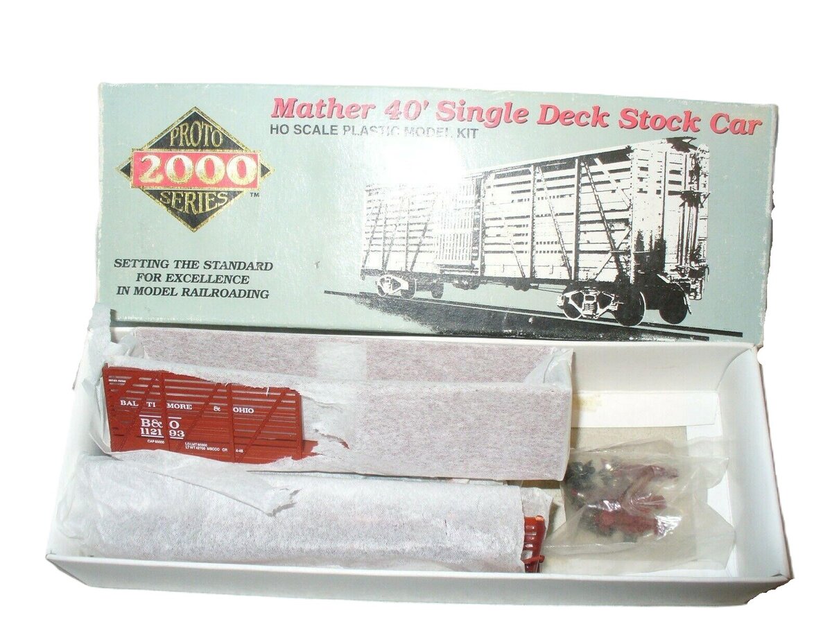 Proto 2000 112193 HO B&O Mather 40' Single Deck Stock Car Kit