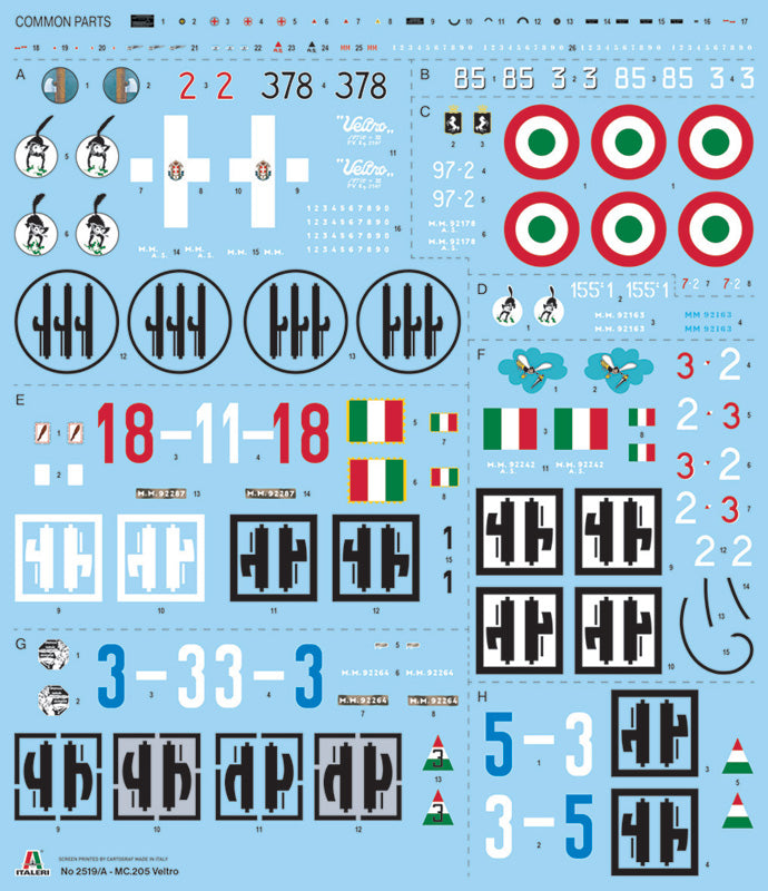 Italeri 2519 1:32 Macchi MC.205 Veltro Fighter Aircraft Plastic Model Kit