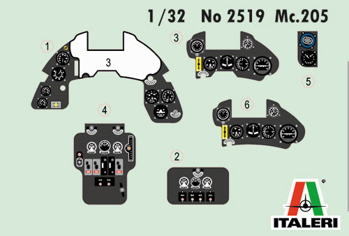 Italeri 2519 1:32 Macchi MC.205 Veltro Fighter Aircraft Plastic Model Kit