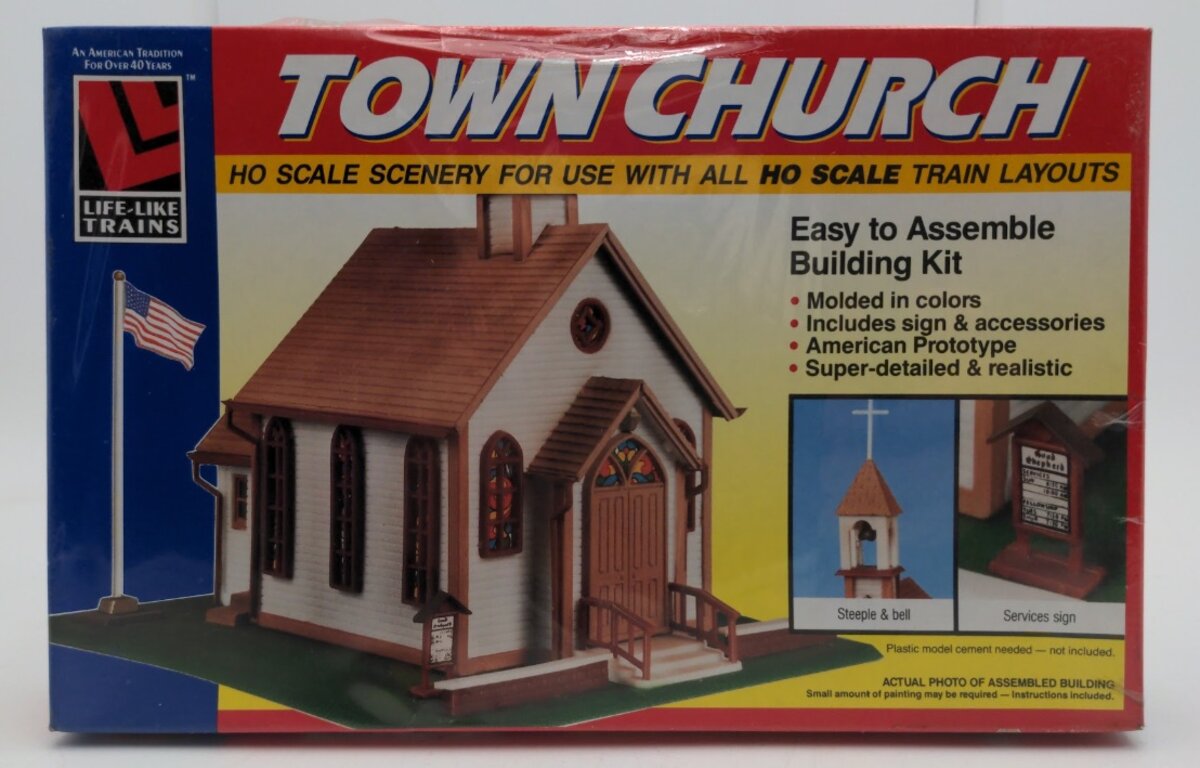 Life Like 01350 HO Scale Town Church Building Kit
