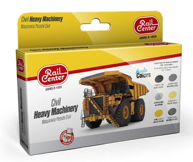 Mig Jimenez R1029 Rail Center - Civil Heavy Machinery Acrylic Paint (Set of 6)