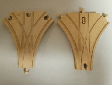 Brio 33347 Wooden Train Double Curved Switch Track