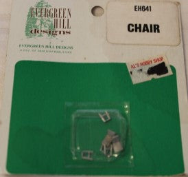 Evergreen Hill 641 HO Scale Unpainted Metal Chair (Pack of 2)