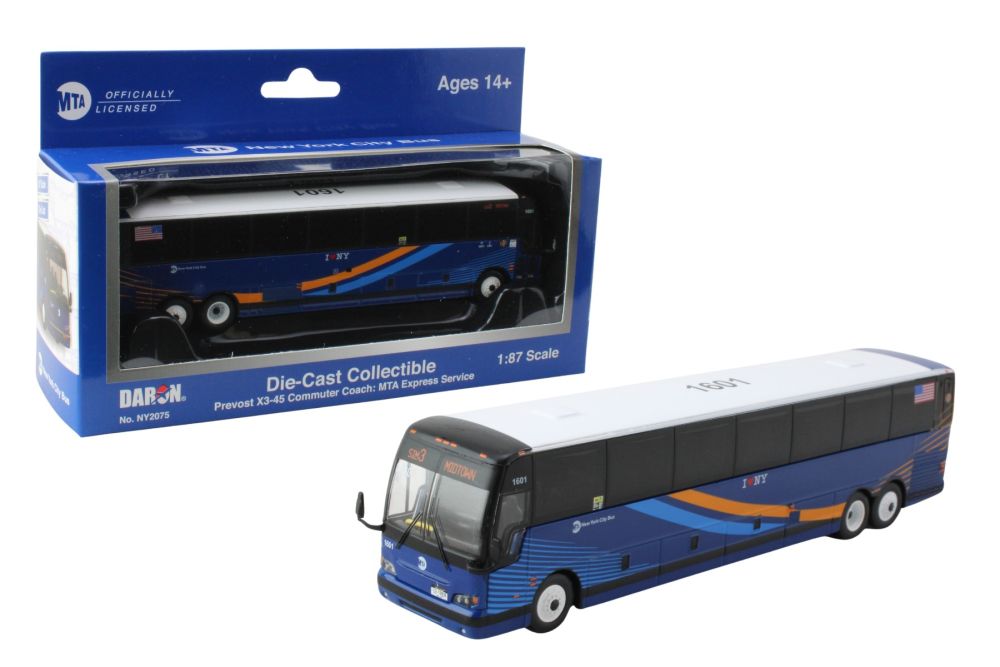 Daron Worldwide Trading NY2075 1:87 MTA NYC Transit Prevost X3-45 Commuter Bus