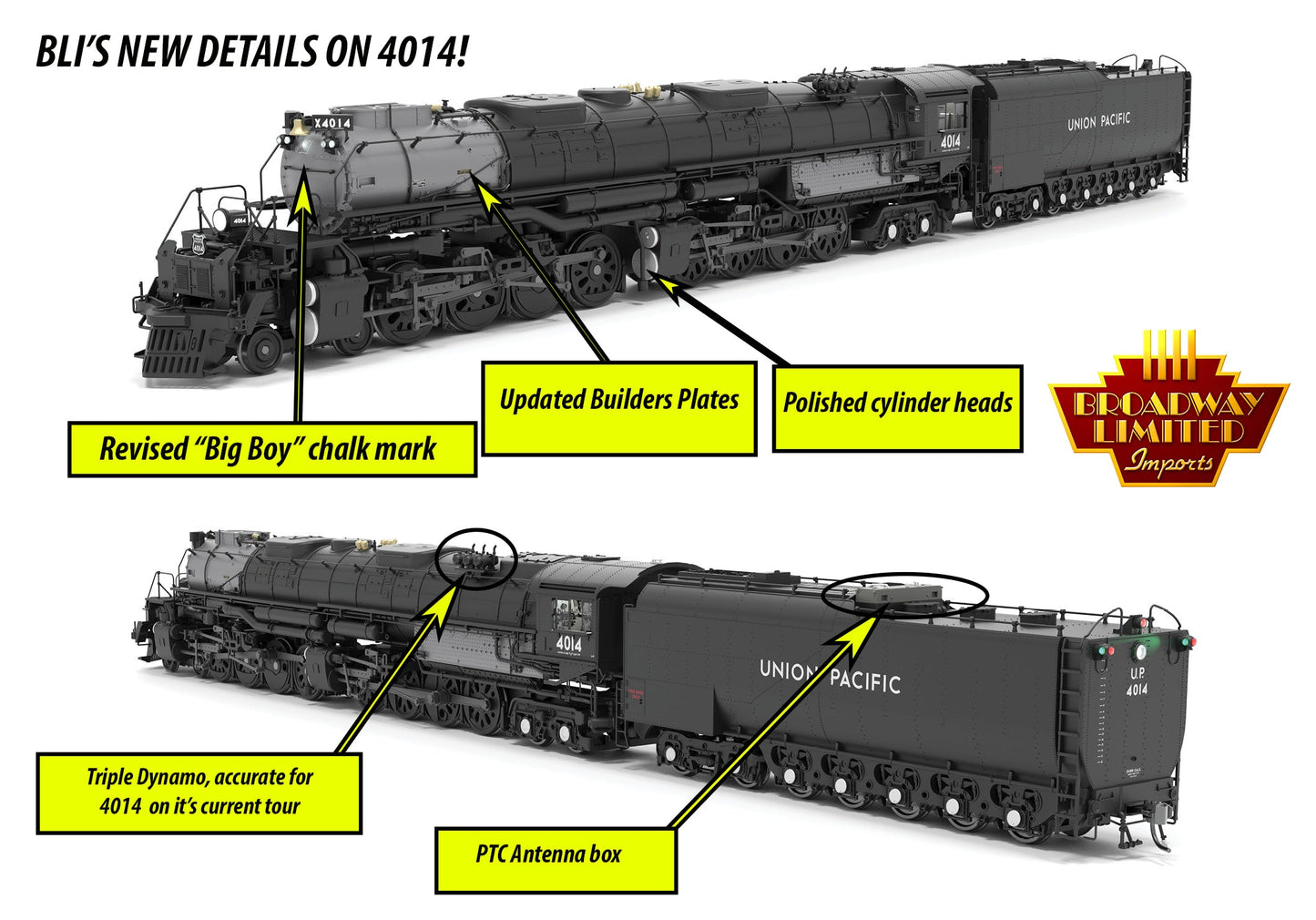 Broadway Limited 9500 HO UP Big Boy 4-8-8-4 Steam Locomotive Sound/DC/DCC #4014