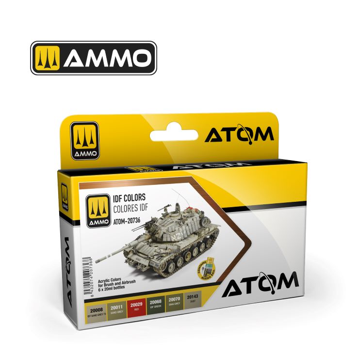 Mig Jimenez 20736 Atom: IDF Acrylic Paints (Set of 6)