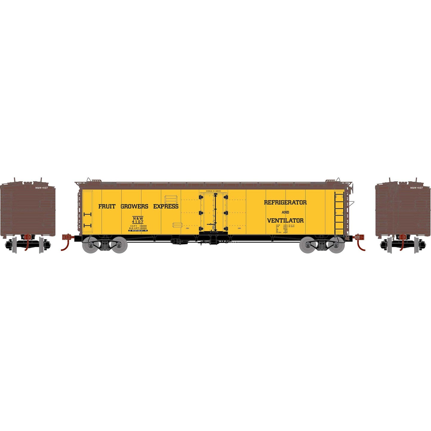 Athearn 18090 N Norfolk & Western NW 50' Ice Bunker Reefer #4107