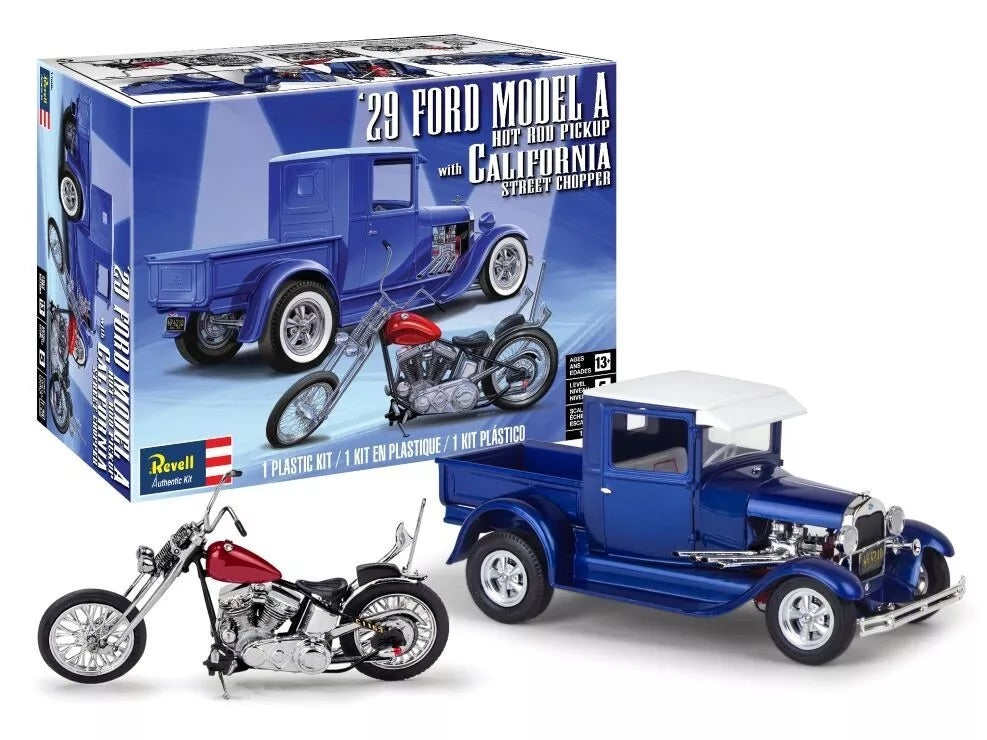 Revell 14565 1:25 1929 Ford model A Hot Rod Pickup w/ California Street Chopper