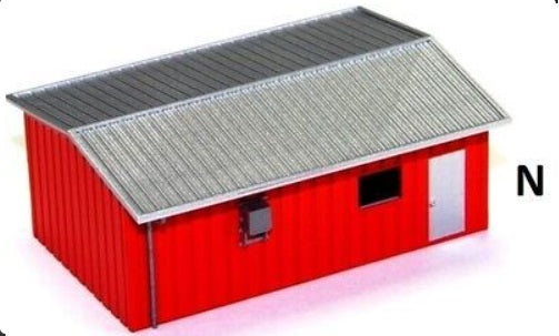 Deluxe Innovations 307 N Scale Red Armco Yard Office Assembled