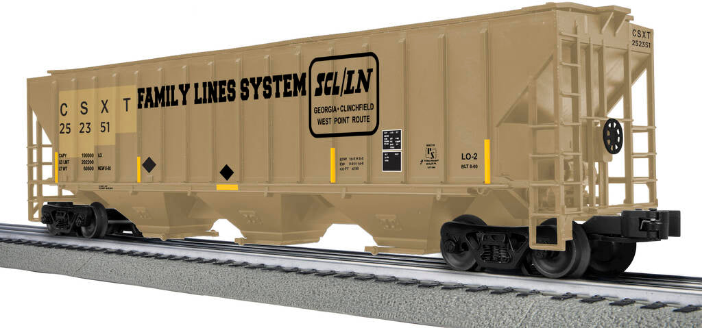 Lionel 2442150 O CSX / Family Lines PS-2CD Covered Hopper (Set of 3)