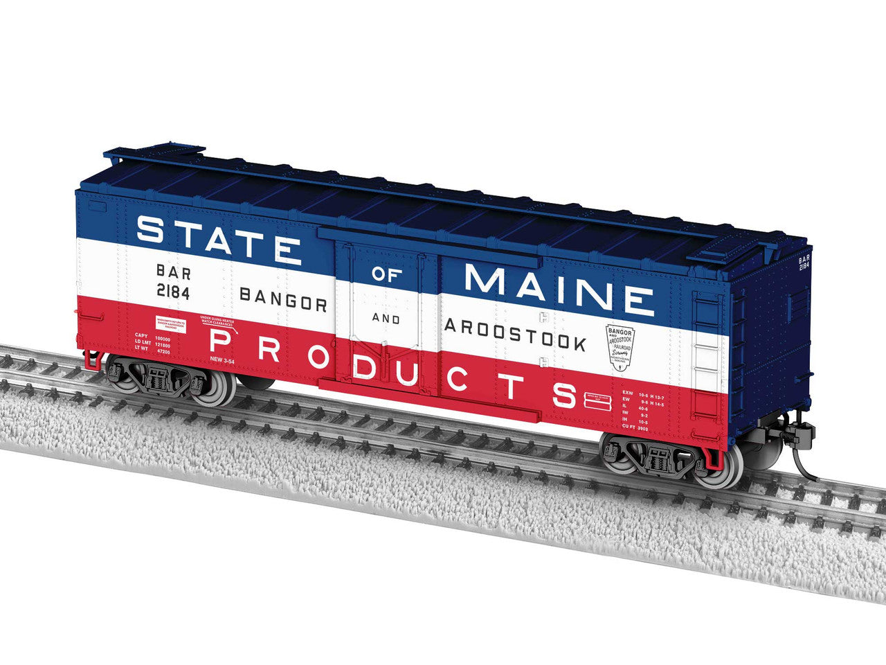 Lionel 2454380 HO B&A/State of Maine 40' Steel Flat-End Boxcar #2184