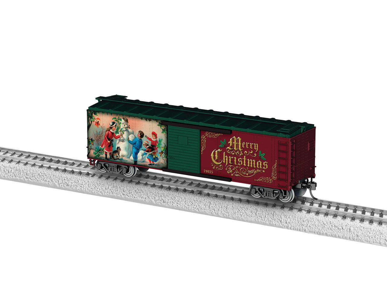 Lionel 2454540 HO Christmas 40' Steel Flat-End Boxcar w/Sound #24025