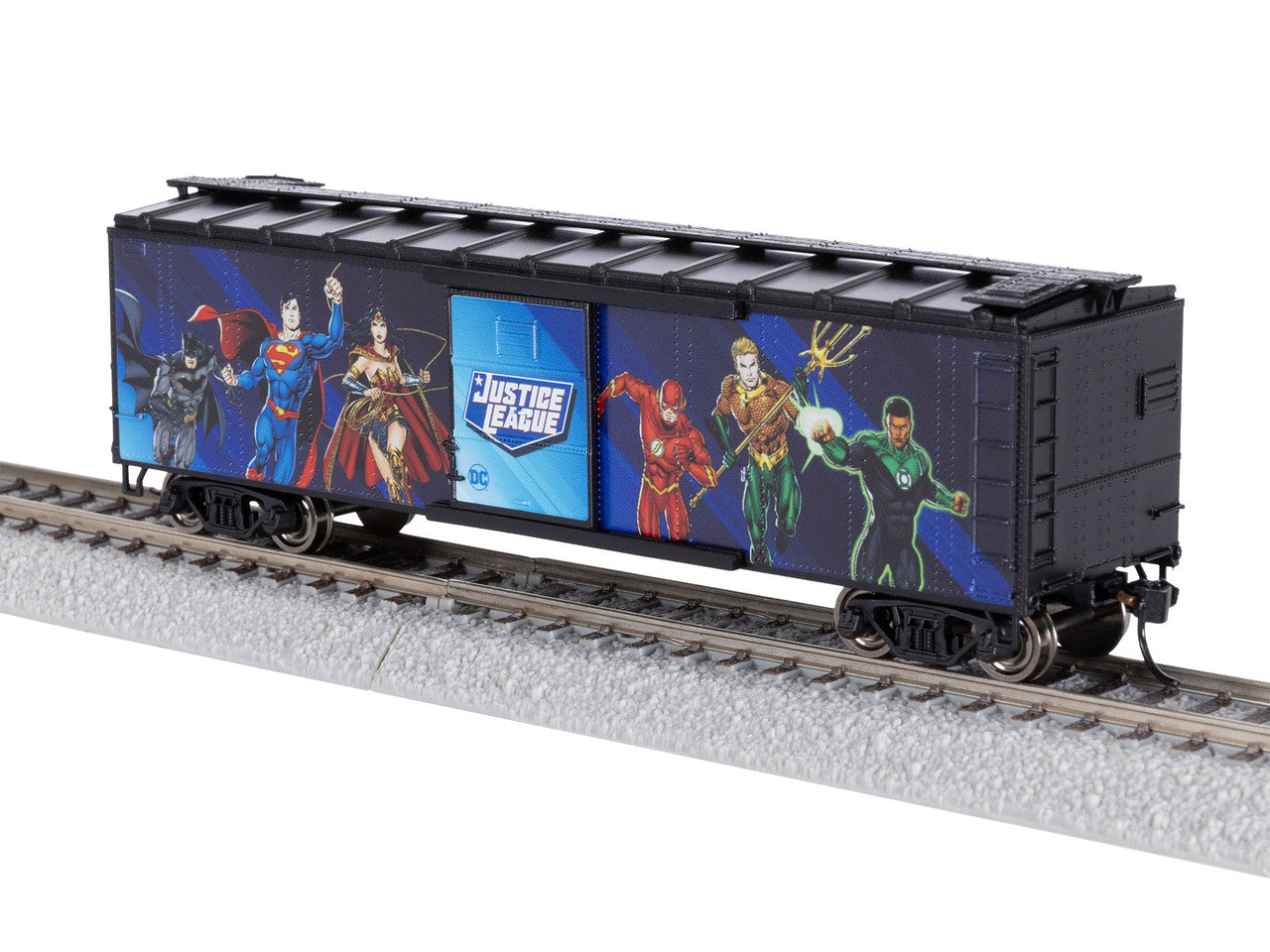 Lionel 2454610 HO Justice League 40' Steel Flat-End Boxcar