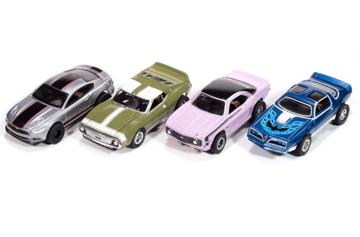 Auto World SC410 HO Xtraction 2025 Release 1 Pony Power Slot Cars (Set of 8)