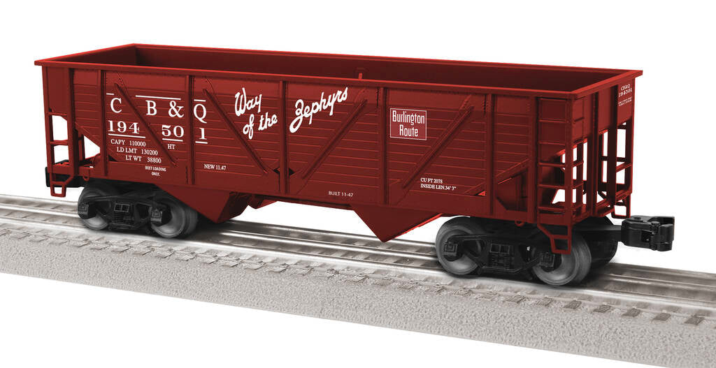 Lionel 2442089 O Chicago Burlington & Quincy Composite 2-Bay Hopper #194501