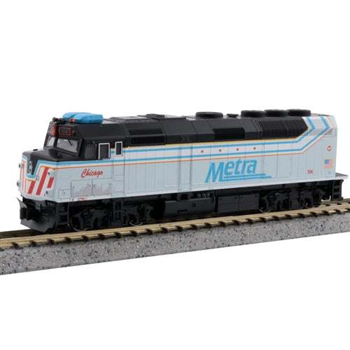 Kato 176-CHIC-DCC N Chicago Metra EMD F40PH Commuter Diesel Locomotive #104