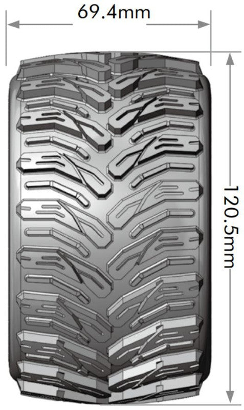 Louise R/C LT3226SX 1:10 MT-Cyclone Soft Tires with Removable Hex MT Wheels
