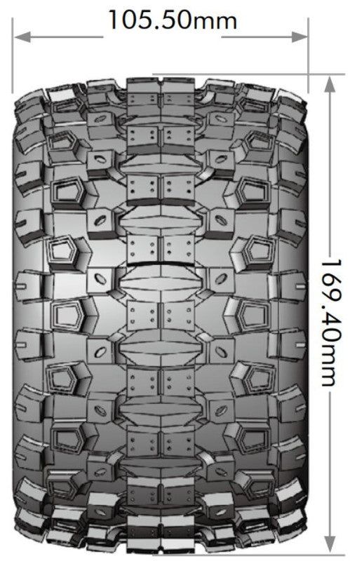 Louise R/C LT3322X 1:8 MT-Uphill Sport Tires with Removable Hex MT Wheels