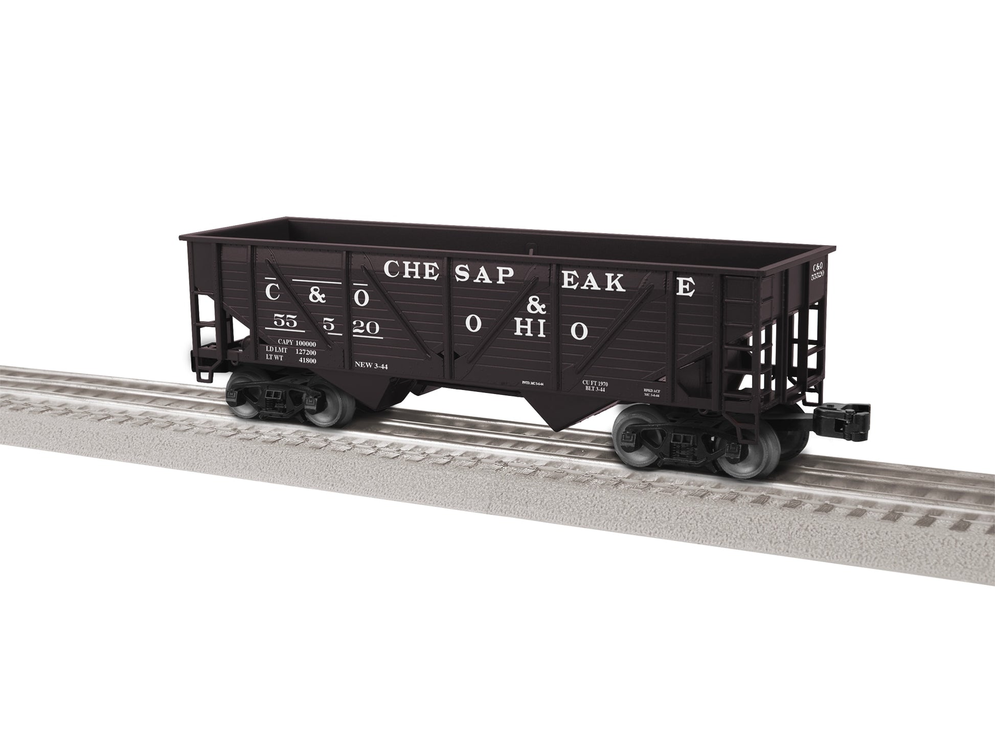 Lionel 2442079 O Chesapeake & Ohio Composite 2-Bay Hopper #55520