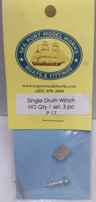 Sea Port Model Works P 17 HO Scale Single Drum Winch Metal Kit