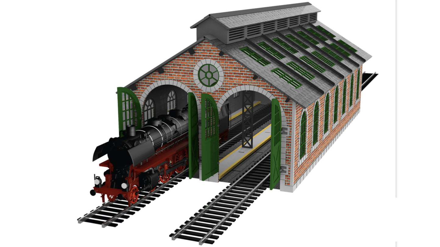 Bachmann 39129 HO Two-Stall Steam Era Engine House Kit