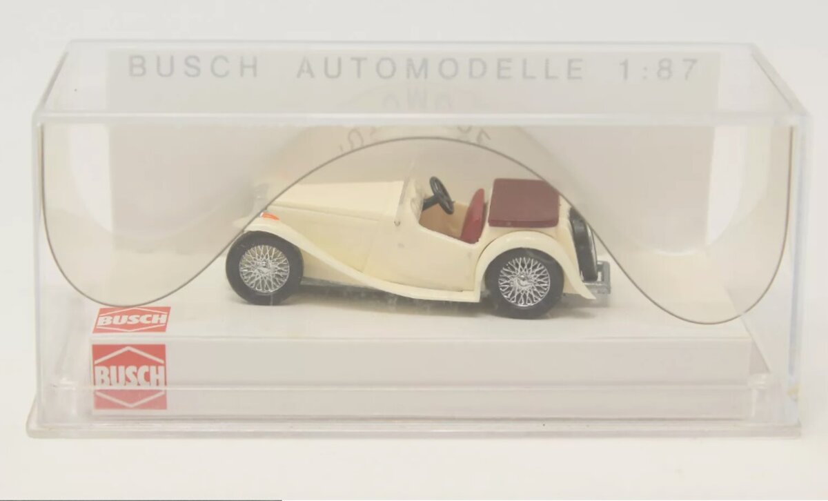 Busch 45907 HO Scale Off-White MG Midget TC Cabrio Convertible