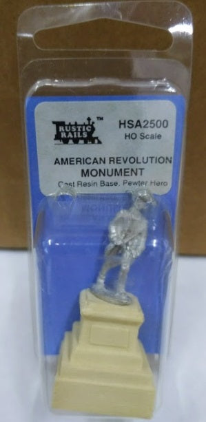 Rustic Rails HSA2500 HO American Revolution Monument Cast Resin Base Pewter Hero