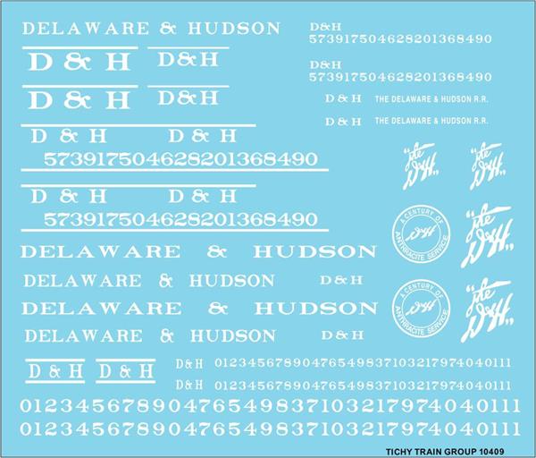 Tichy 10409N N White Delaware & Hudson Roadname Railroad Decal Set