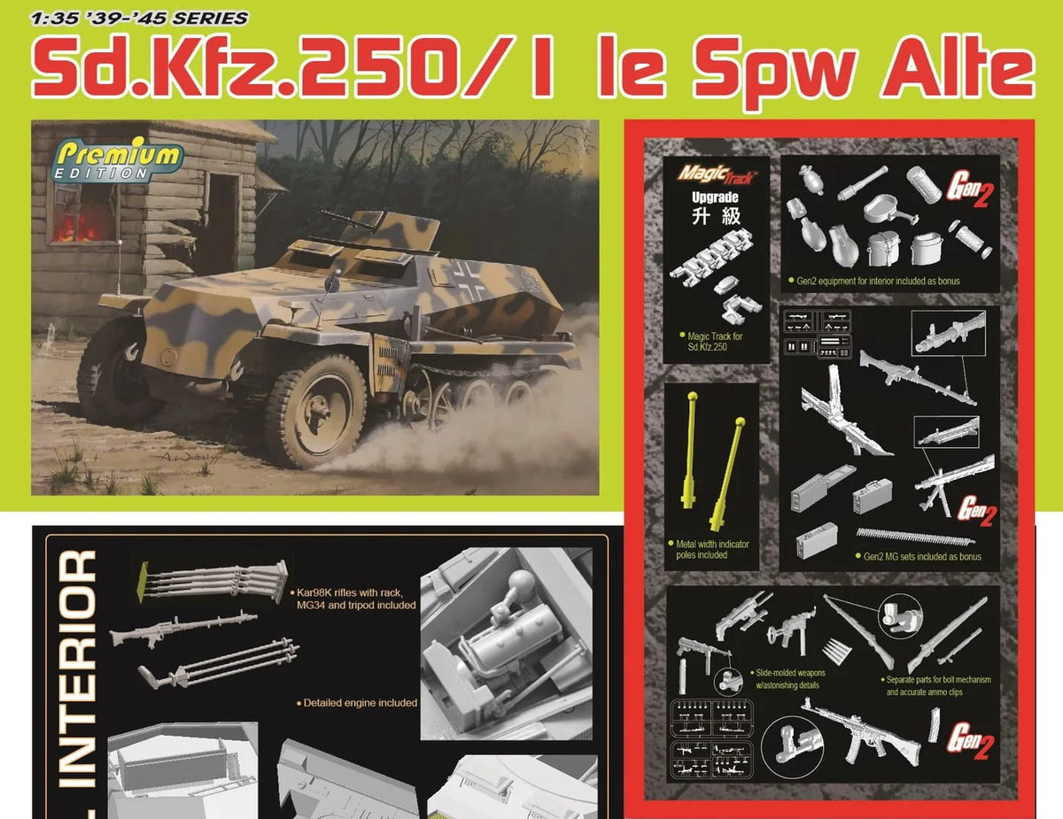 Dragon 6557 1:35 Sd.Kfz.250/1 le Spw Alte Plastic Model Kit