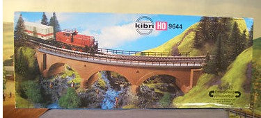 Kibri B-9644 HO Large Radius Curved Stone Arch Bridge Building Kit